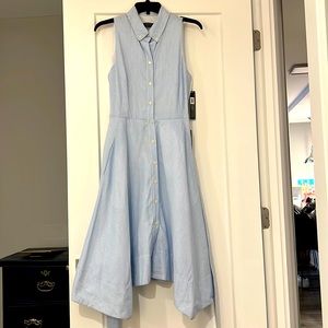 Blue and white seersucker Tahari dress.